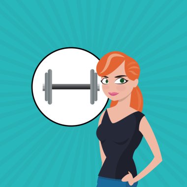 Sağlıklı yaşam tarzı tasarım, fitness ve vücut geliştirme kavramı