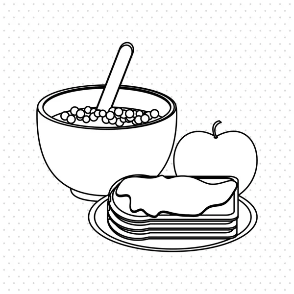 Pequeno-almoço design gráfico, ilustração vetorial — Vetor de Stock