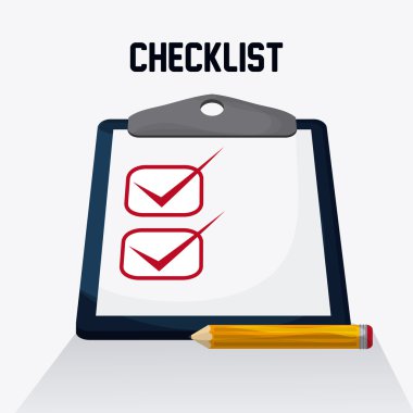 Denetim listesi tasarım, düz illüstrasyon, vektör çizim