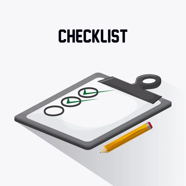 Checklist design, ilustração plana, ilustração vetorial — Vetor de Stock