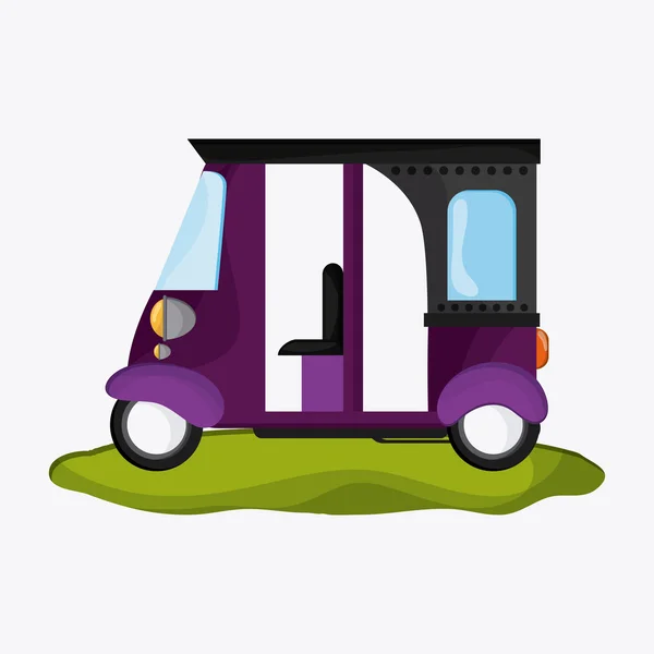 Platt illustration om rickshaw design, vektor illustration — Stock vektor