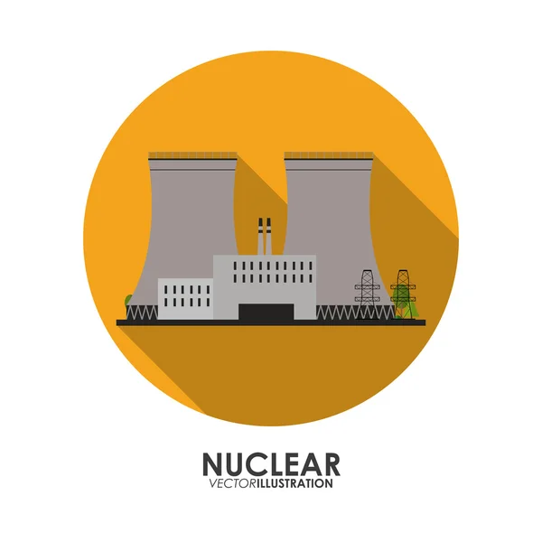 Diseño nuclear. peligro y concepto industrial — Vector de stock
