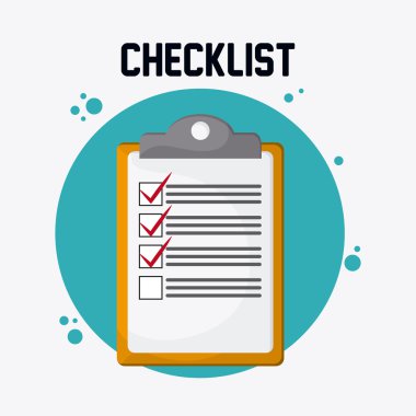 Denetim listesi tasarım, düz illüstrasyon, vektör çizim