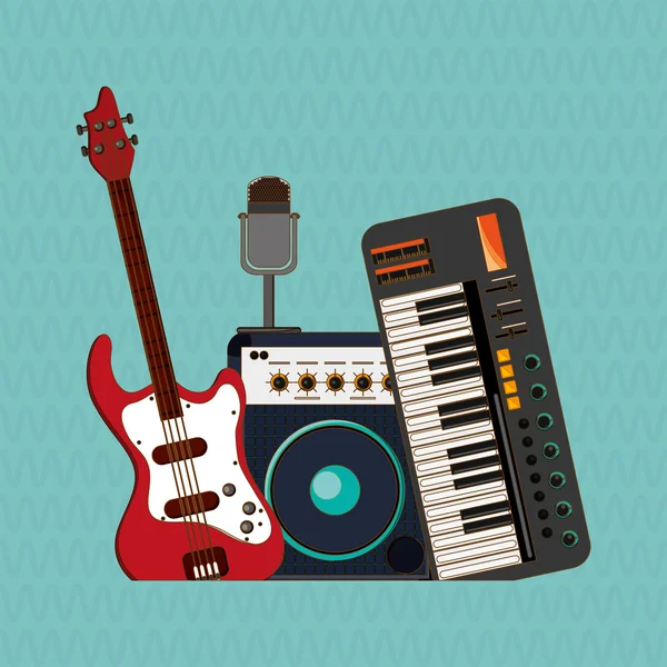 Music illustration design, editable vector — Stock Vector