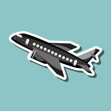 Uçak illüstrasyon tasarımı, düzenlenebilir vektör