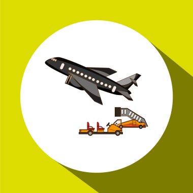 Havaalanı illüstrasyon tasarımı, düzenlenebilir vektör