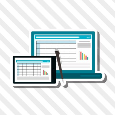 Duyarlı web ve Infographic, düzenlenebilir vektör çizimi