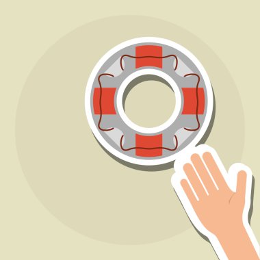 Yardım ve destek, düzenlenebilir vektör çizimi