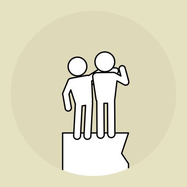 Yardım ve destek, düzenlenebilir vektör çizimi