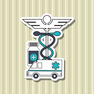 renkli tıbbi bakım tasarım, vektör çizim