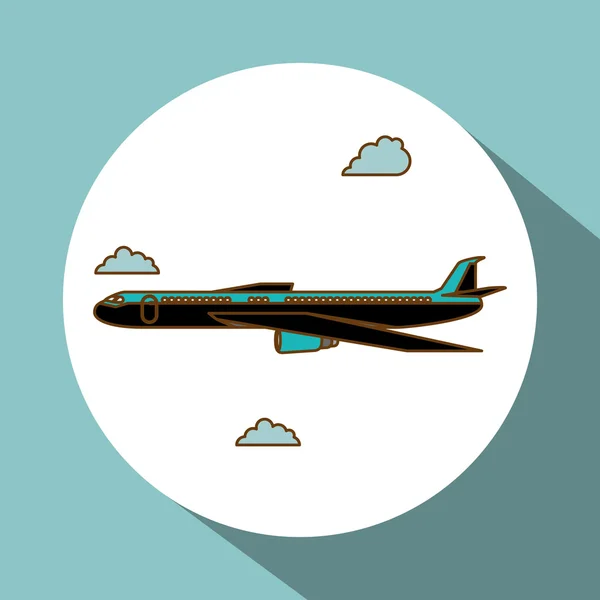 Flugzeug Illustration Design, editierbarer Vektor — Stockvektor