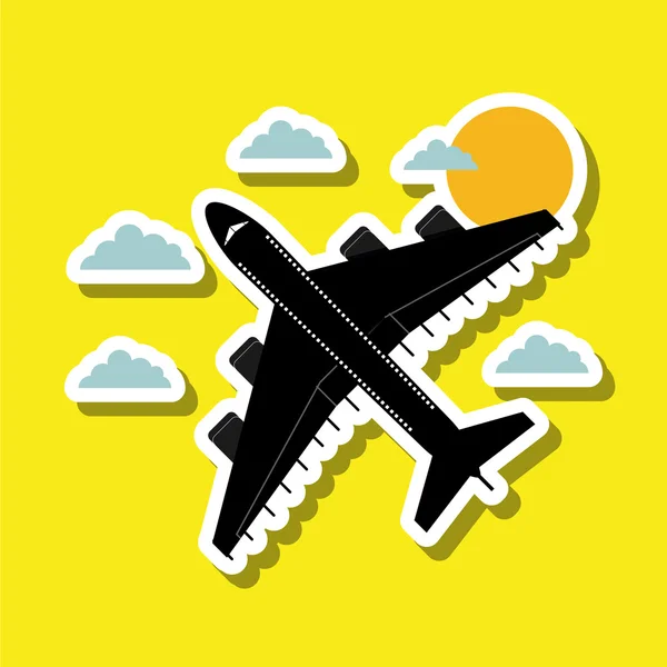 Airplane illustration design, editable vector — Stock Vector