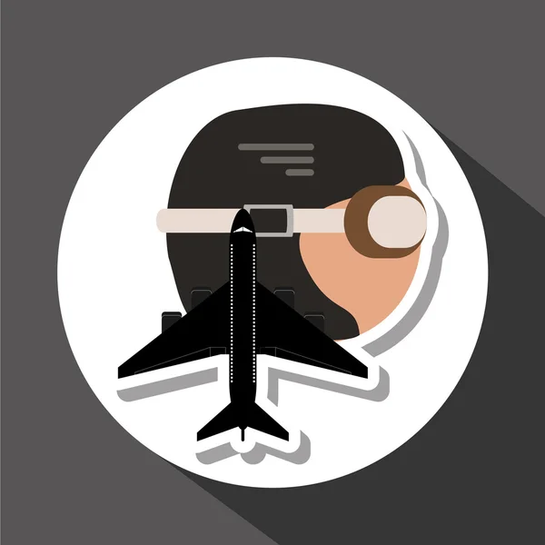Airplane illustration design, editable vector — Stock Vector