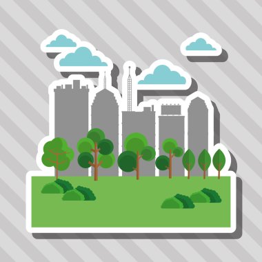 Doğa şehir, vektör tasarım, yapı ve Emlak ile ilgili örnek