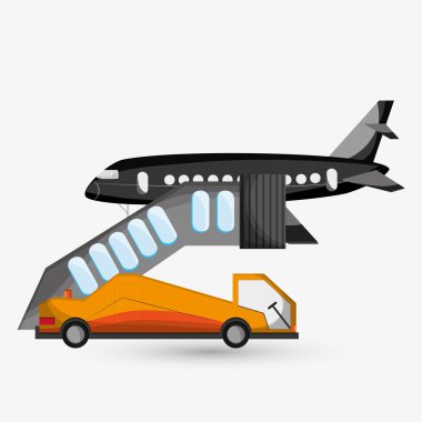 Havaalanı illüstrasyon tasarımı, düzenlenebilir vektör