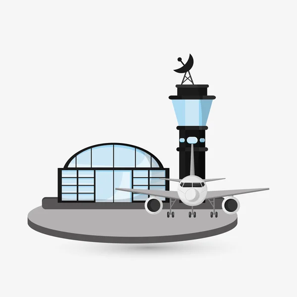 Flughafen Illustration Design, editierbarer Vektor — Stockvektor