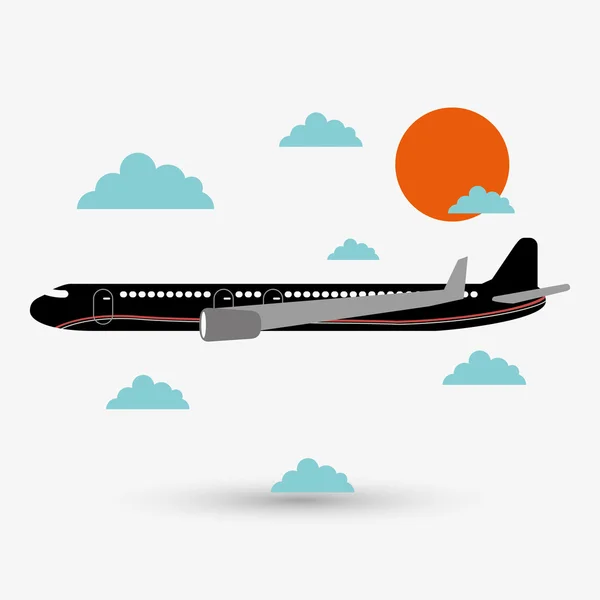 Flugzeug Illustration Design, editierbarer Vektor — Stockvektor