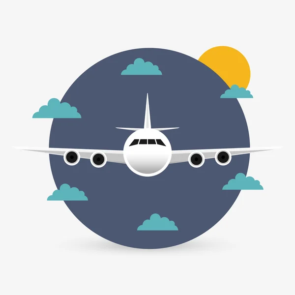 Airplane illustration design, editable vector — Stock Vector