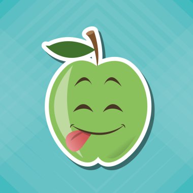 Düz illüstrasyon karikatür yüz tasarım