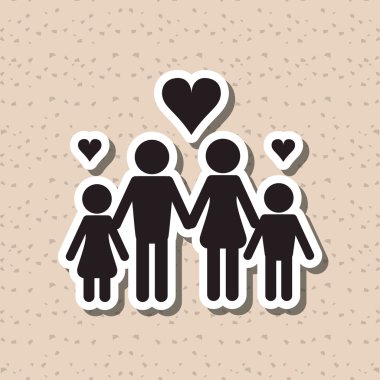 Düz resimde aile tasarım, kişi simgesi