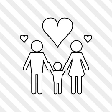 Düz resimde aile tasarım, kişi simgesi