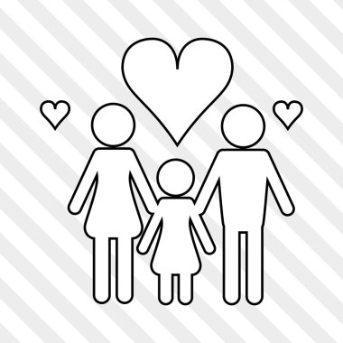 Düz resimde aile tasarım, kişi simgesi