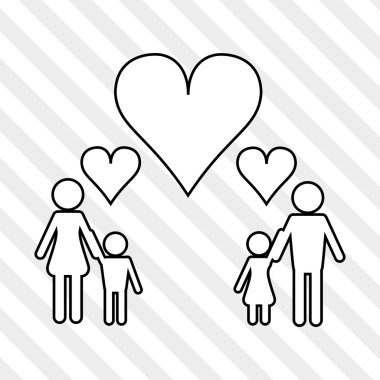 Düz resimde aile tasarım, kişi simgesi