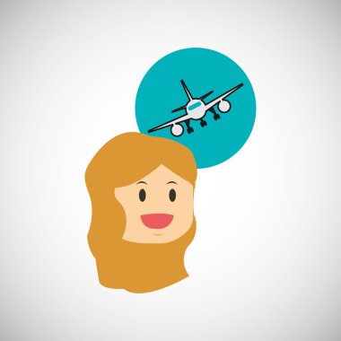 uçak tasarım, düz illüstrasyon