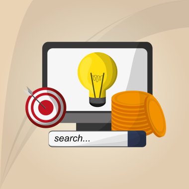 Dijital pazarlama tasarım. bilgisayar kutsal kişilerin resmi. Multimedya kavramı