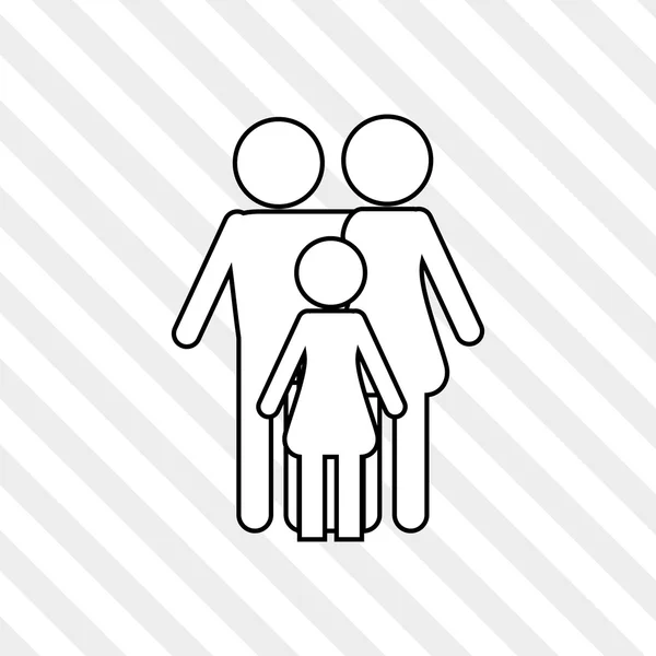 Плоска ілюстрація сімейного дизайну, значок людей — стоковий вектор