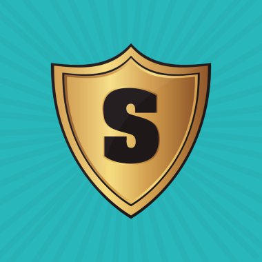 Güvenlik sistemi. kalkan kavramı. Uyarı illüstrasyon