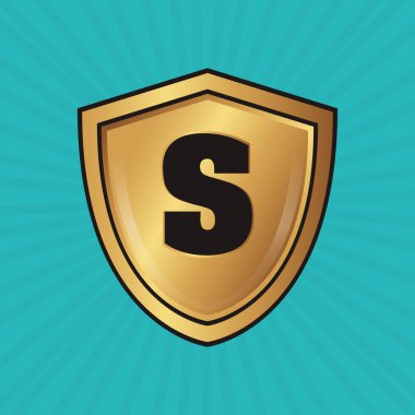 Güvenlik sistemi. kalkan kavramı. Uyarı illüstrasyon