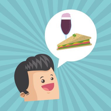 Sandviç tasarım. sağlıklı gıda kavramı. menü simgesini