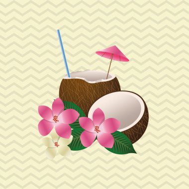 Tropikal tasarım. çiçek kavramı. Hindistan cevizi simgesi