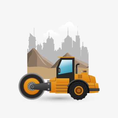 İnşaat tasarım altında. kamyon kavramı. onarım simgesi