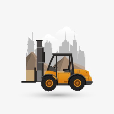 İnşaat tasarım altında. kamyon kavramı. onarım simgesi