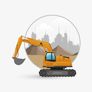 İnşaat tasarım altında. kamyon kavramı. onarım simgesi