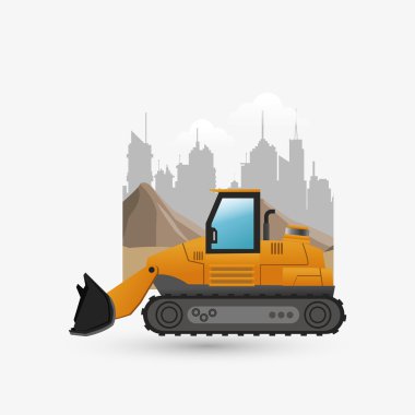 İnşaat tasarım altında. kamyon kavramı. onarım simgesi