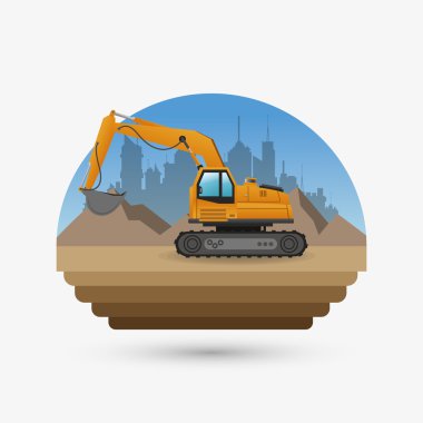 İnşaat tasarım altında. kamyon kavramı. onarım simgesi