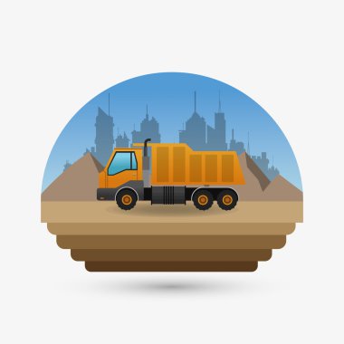 İnşaat tasarım altında. kamyon kavramı. onarım simgesi