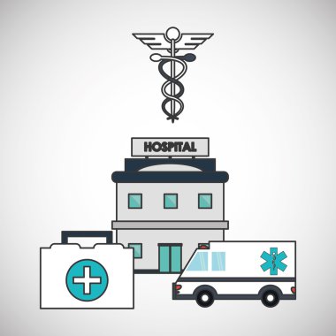 Hastane tasarım. Sağlıklı Merkezi. Acil durum kavramı