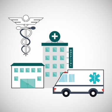 Hastane tasarım. Sağlıklı Merkezi. Acil durum kavramı