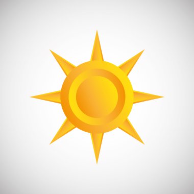 Güneş tasarlayın. soyut simgesi. Yaz konsepti