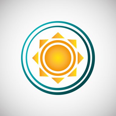 Güneş tasarlayın. soyut simgesi. Yaz konsepti