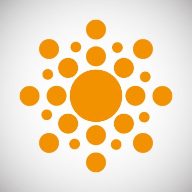 Güneş tasarlayın. soyut simgesi. Yaz konsepti