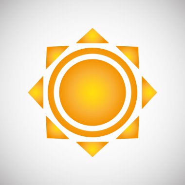 Güneş tasarlayın. soyut simgesi. Yaz konsepti