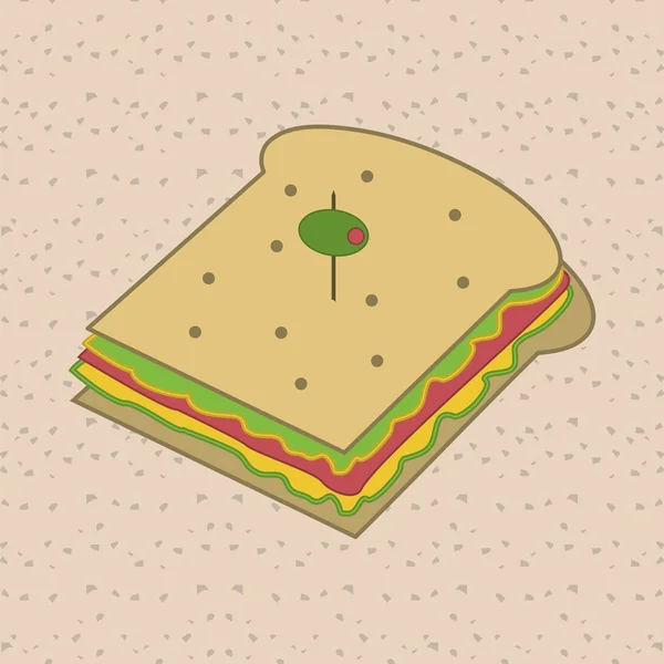 Σχεδίαση τύπου σάντουϊτς. υγιεινά τρόφιμα. εικονίδιο μενού — Διανυσματικό Αρχείο