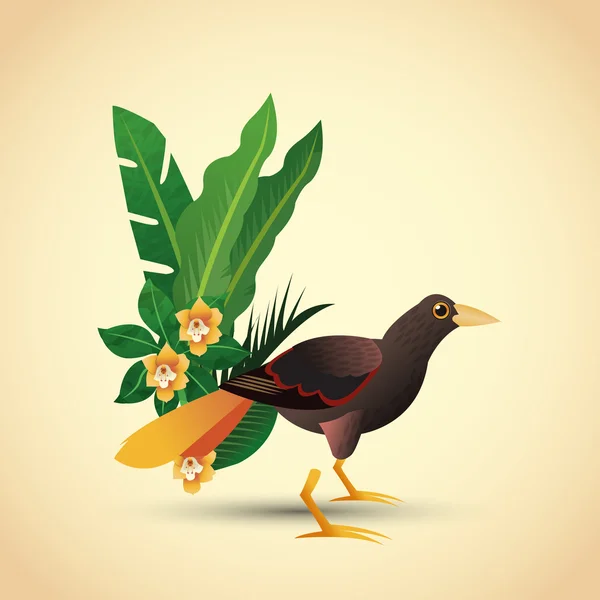 Diseño tropical. concepto de pájaro. icono de naturaleza — Vector de stock