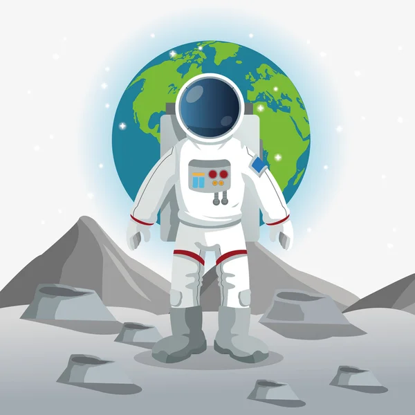 Señal de astronauta. concepto de espacio. icono del cosmos — Vector de stock