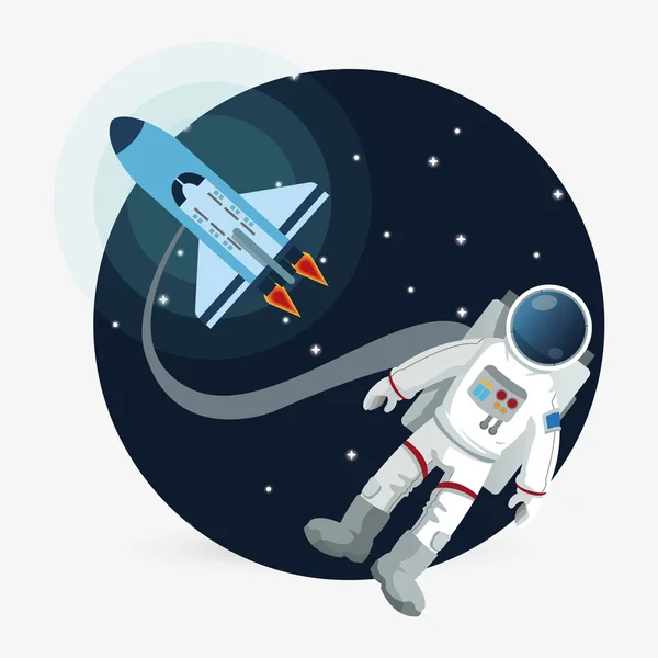 Astronaut teken. het concept van de ruimte. kosmos-pictogram — Stockvector